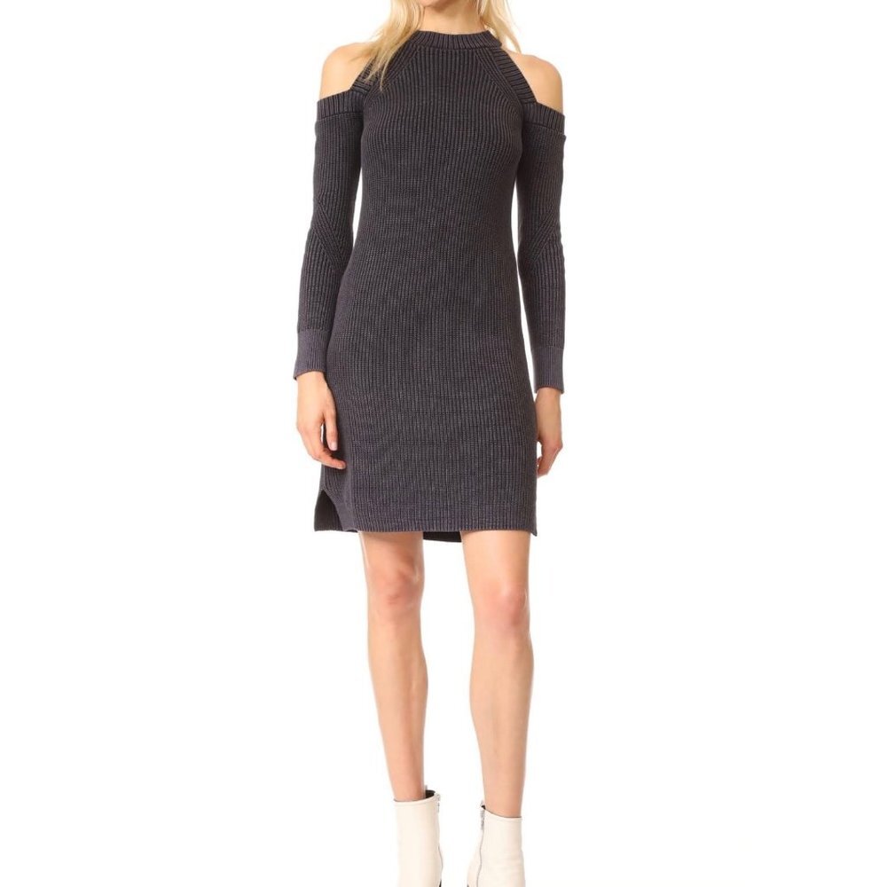 Rag&Bone Dana Cold Shoulder Knit Dress charcoal size S/P